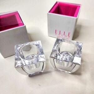 Elle Decor Clear Glass Tealight Holder Set